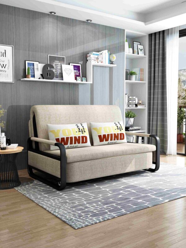 Collapsible storage Removable Washable Assembly Cotton Linen solid wood metal frame - Image 2