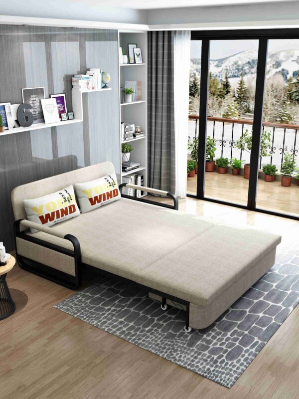 Collapsible storage Removable Washable Assembly Cotton Linen solid wood metal frame - Image 5