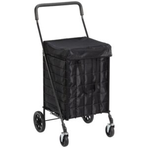 Utility Shopping Cart - Durable Folding Design Easy Storage