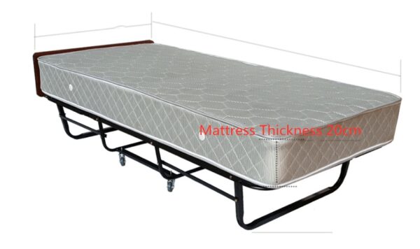 Folding Metal bed with headboard, Foldable rollaway Metal bed with Foam mattress or spring mattress - Image 3