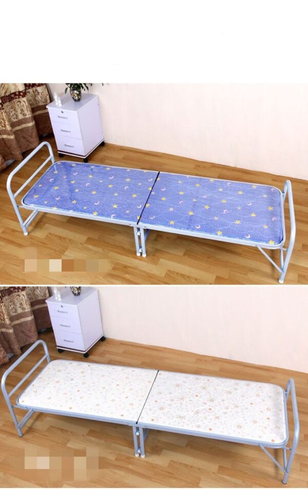 Wood folding bed with metal frame headboard - Image 2