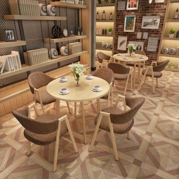 Reception Tables and Chairs Living Room Leather Seat  Leisure Table Office Hotel Meeting Room Cafe Library Home Kitchen Dining Table - Image 5