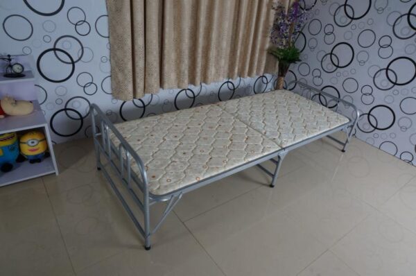 Wood folding bed with metal frame headboard - Image 5