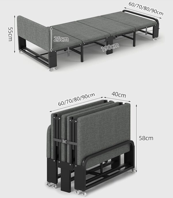 Transformer folding Sofa Bed Household Adjustment Adjustable folding bed with headboard - Image 4