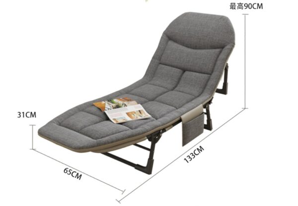 Folding Bed Single Heavy Duty Portable Bed with Foam Foldable Bed Easy to Carry Sofa Bed Recliner Beach Bed Camping Outdoor Lazy Chair - Image 9