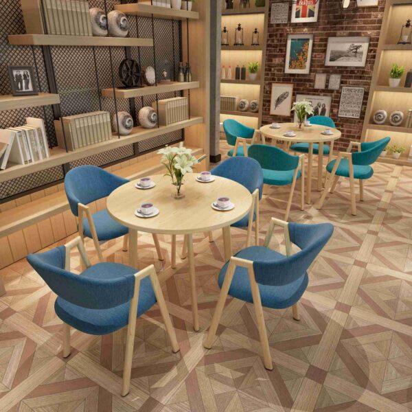 Reception Tables and Chairs Living Room Leather Seat  Leisure Table Office Hotel Meeting Room Cafe Library Home Kitchen Dining Table - Image 3