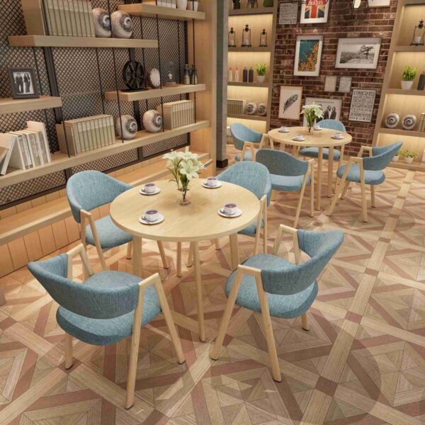 Reception Tables and Chairs Living Room Leather Seat  Leisure Table Office Hotel Meeting Room Cafe Library Home Kitchen Dining Table - Image 4