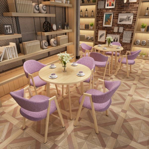 Reception Tables and Chairs Living Room Leather Seat  Leisure Table Office Hotel Meeting Room Cafe Library Home Kitchen Dining Table - Image 2