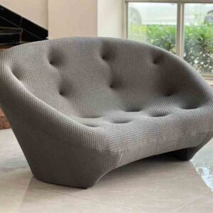 Sofa ploum loveseat high back, 3/4 Seater Seashell Shaped Sofa with 3D Textile Material